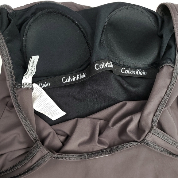 Calvin Klein Charcoal Wine One Piece Swimsuit 6 - Picture 8 of 11